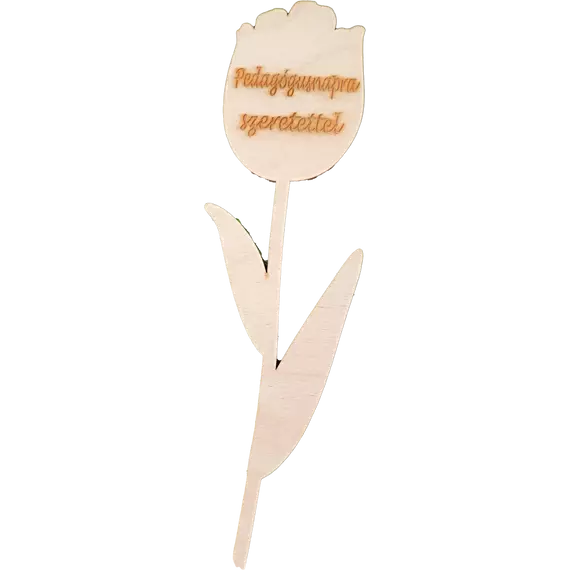 Lézervágott tulipán - Pedagógus felirattal - 25 cm